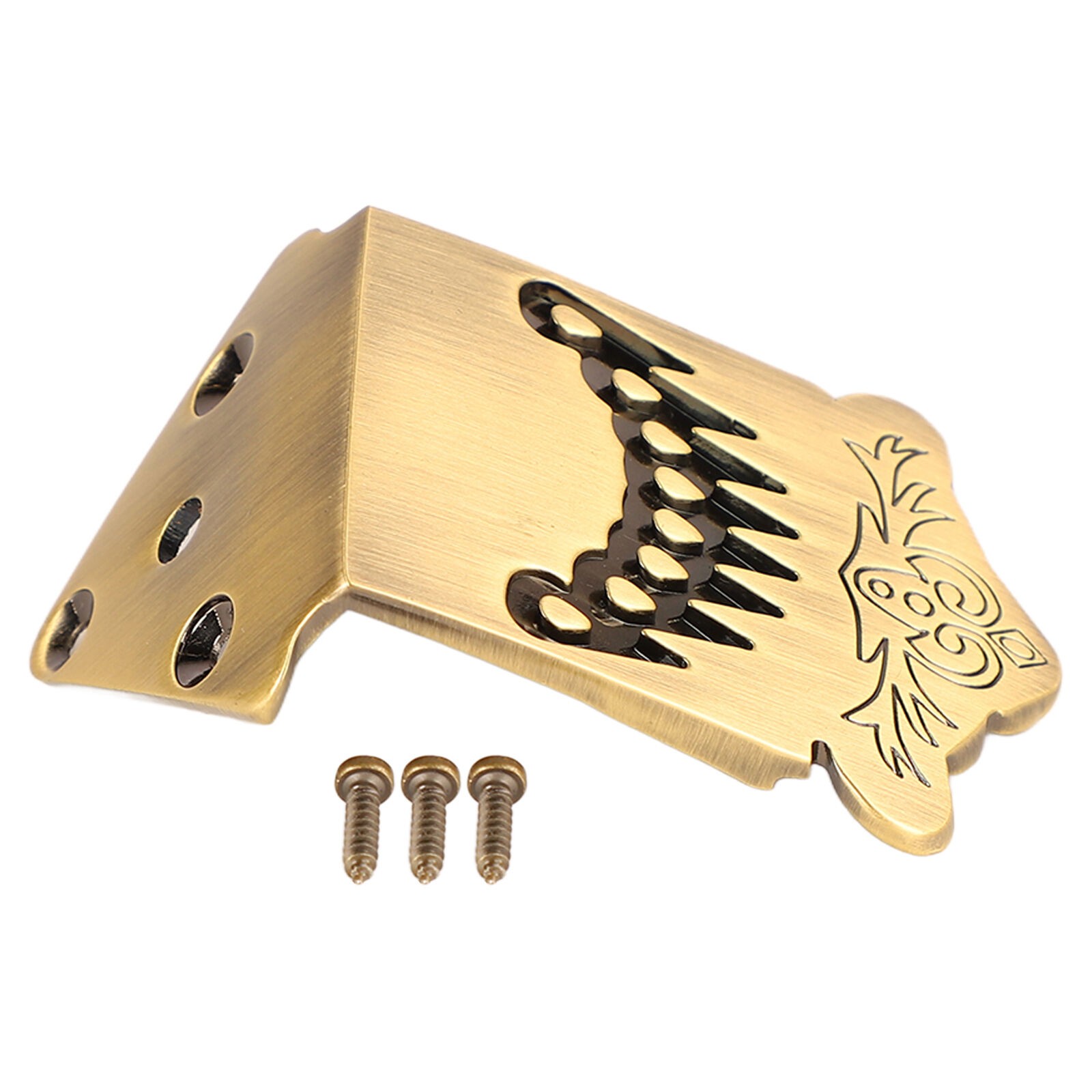 Bronze 8 String Mandolin Feather Pattern Tailpiece Musicians Accessories