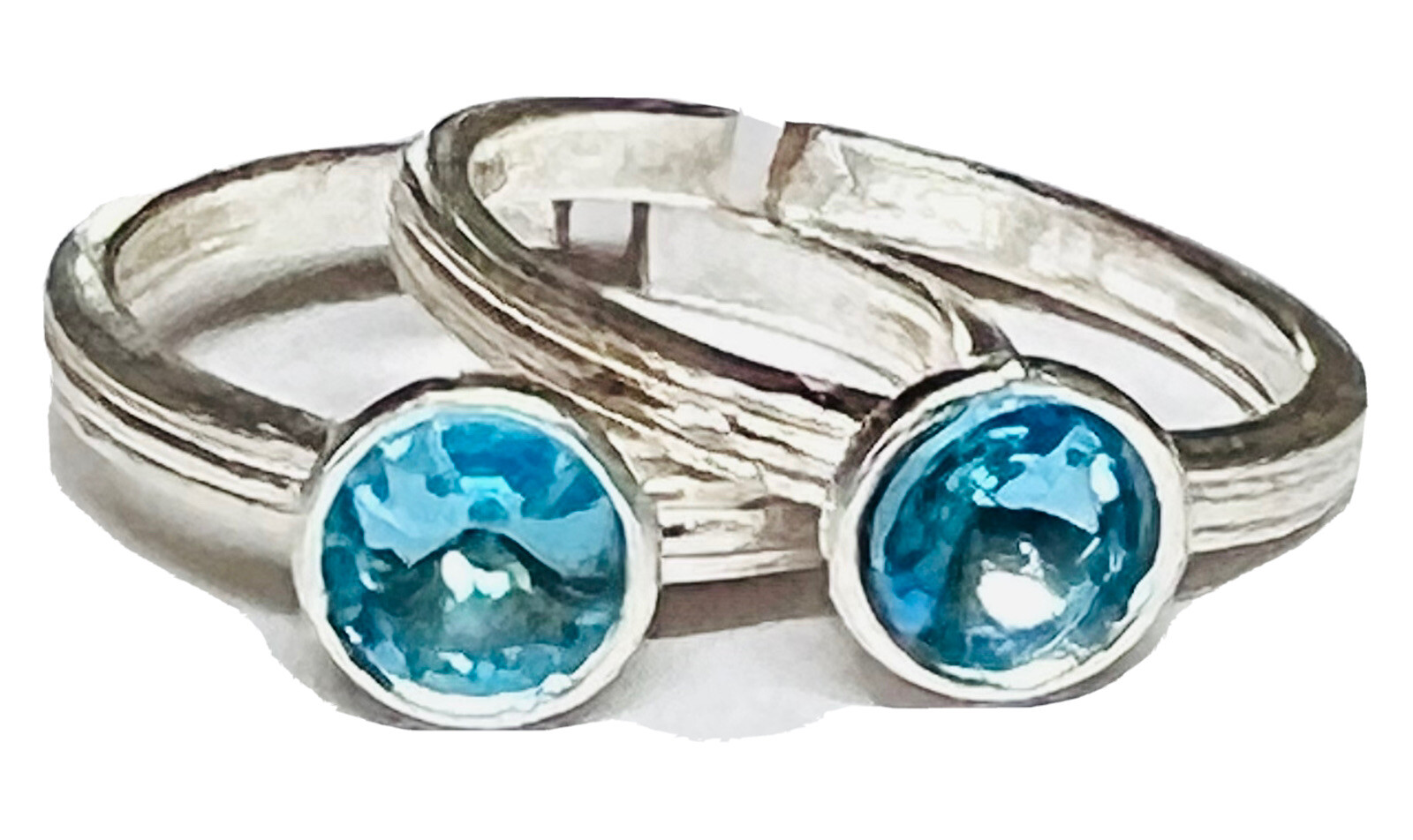 Blue Round CRYSTAL 925 Sterling Silver Toe Ring Pair India Bichiya ADJUSTABLE