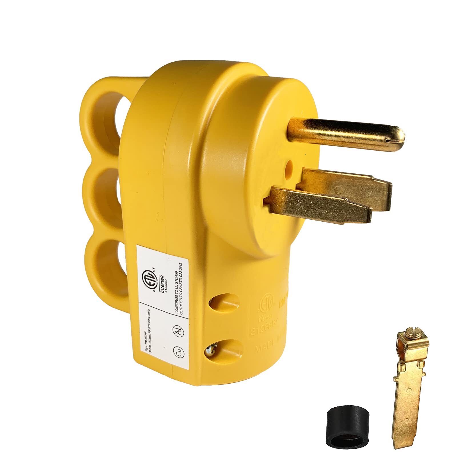 NEMA 6-50P/6-30P Plug 50 Amp 3-Prong 125/250 Volt Grounding Heavy Duty Univer...