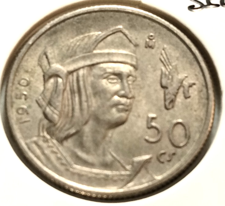 1950  Mexico 50 Centavos Coin-Km#449 - .300 Silver-Combined Shipping  (SI#0351)