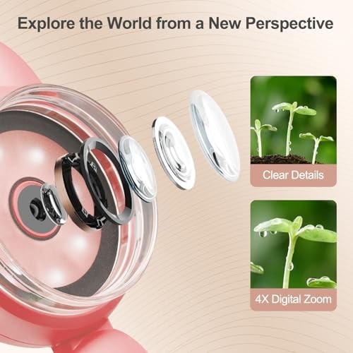 Mini Digital Microscopy, 2-inch IPS Screen 200X Magnifying Glass Handheld...