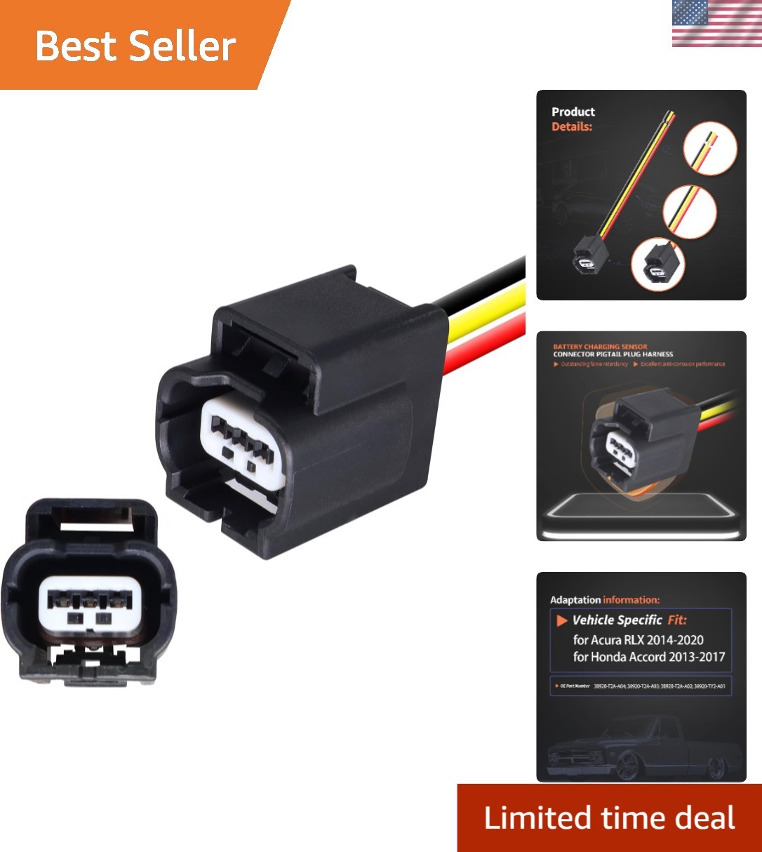 Genuine Replacement Battery Current Sensor Harness for Honda Accord 2013-2017