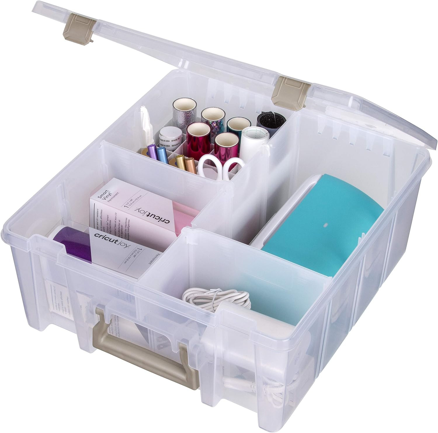 6993SP Super Satchel Double Deep with Papercrafting Accessory Tray, Clear, 1 Sat