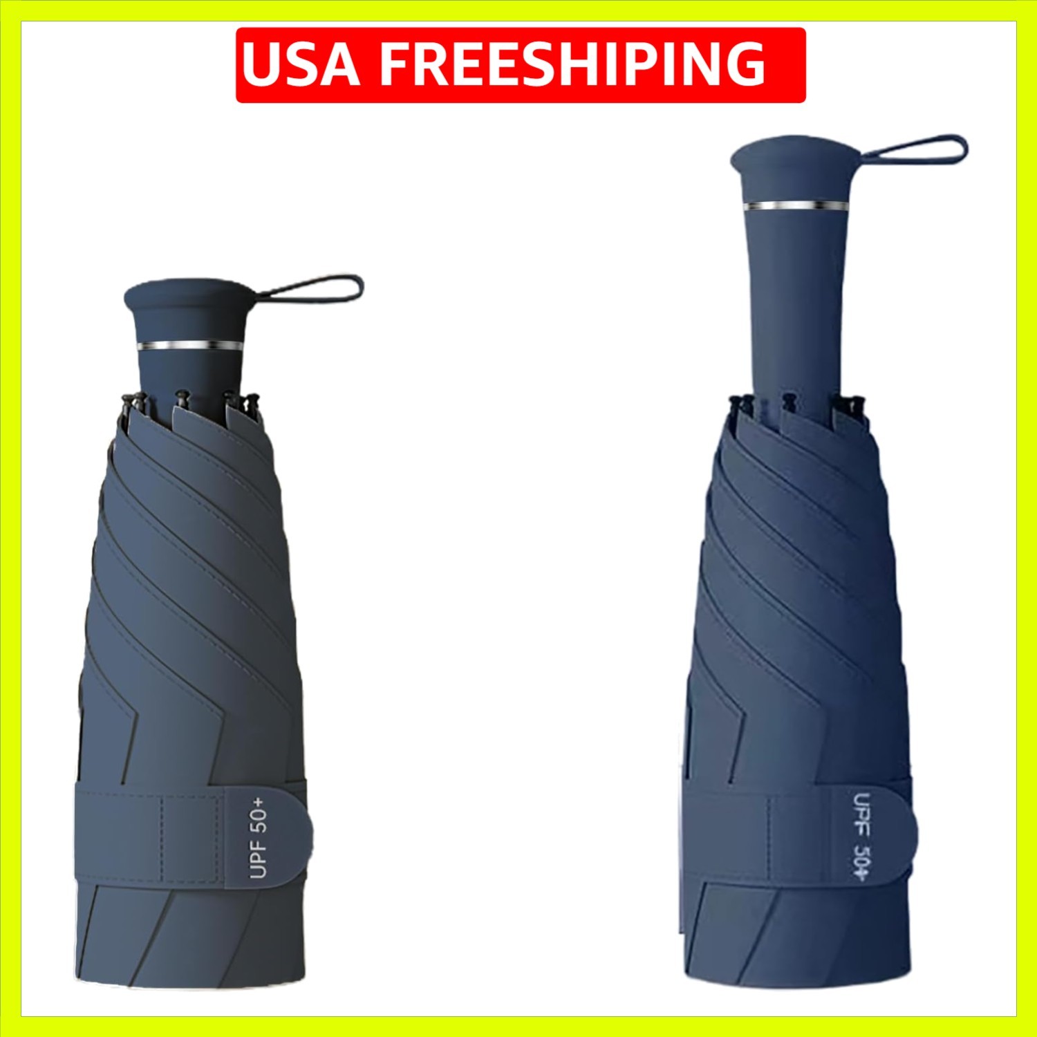 Mini Folding Travel Umbrella with Built-in Hidden Telescoping Handle,Teflon C...