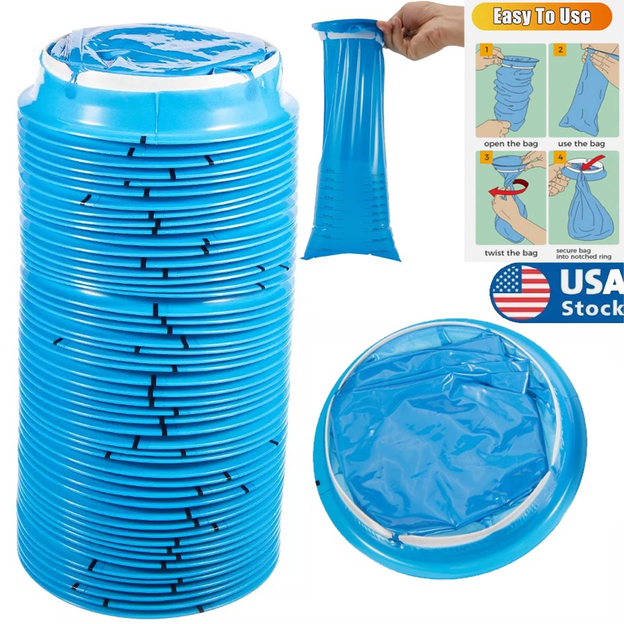 Vomit Bags for Car, 50 Packs Emesis Bags - Travel Motion Sick Throw up Blue Barf