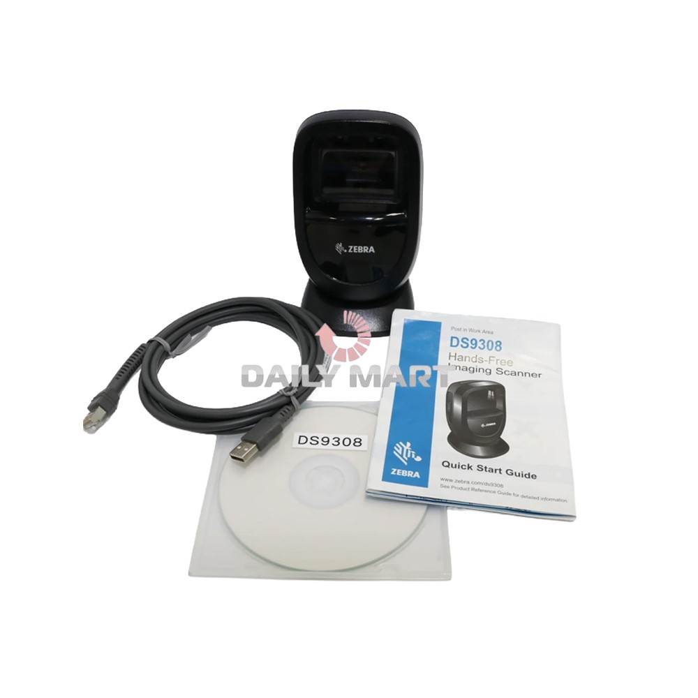 New In Box ZEBRA DS9308 Desktop Hands-Free 1D/2D Barcode Scanner w USB Cable