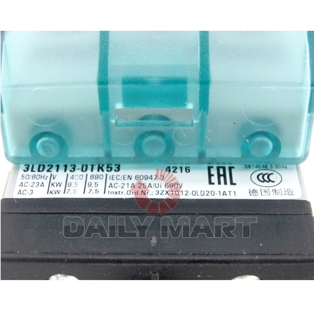 New In Box SIEMENS 3LD2113-0TK53 Disconnect Switch Master Emergency Stop 25A 3P