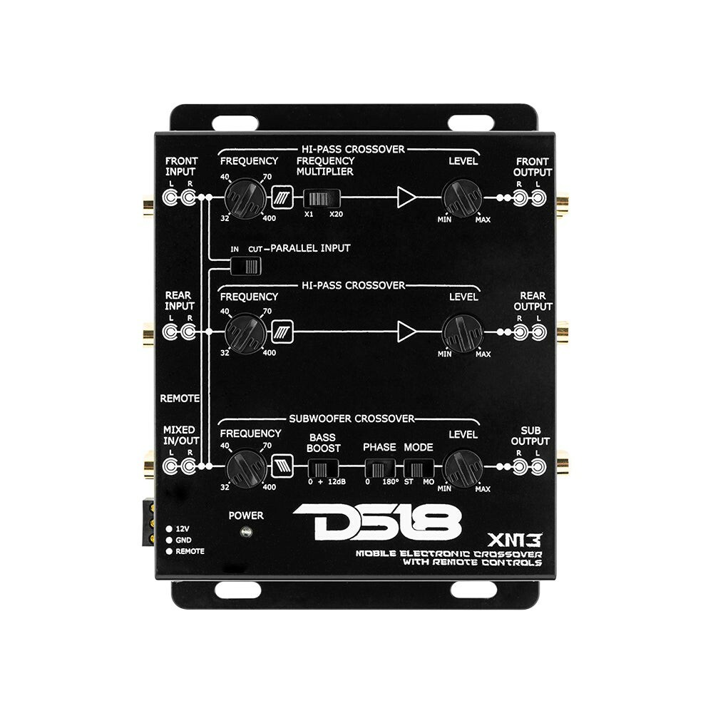 DS18 DS-XM3 Two-to-Three Way Electronic Crossover with Remote Control