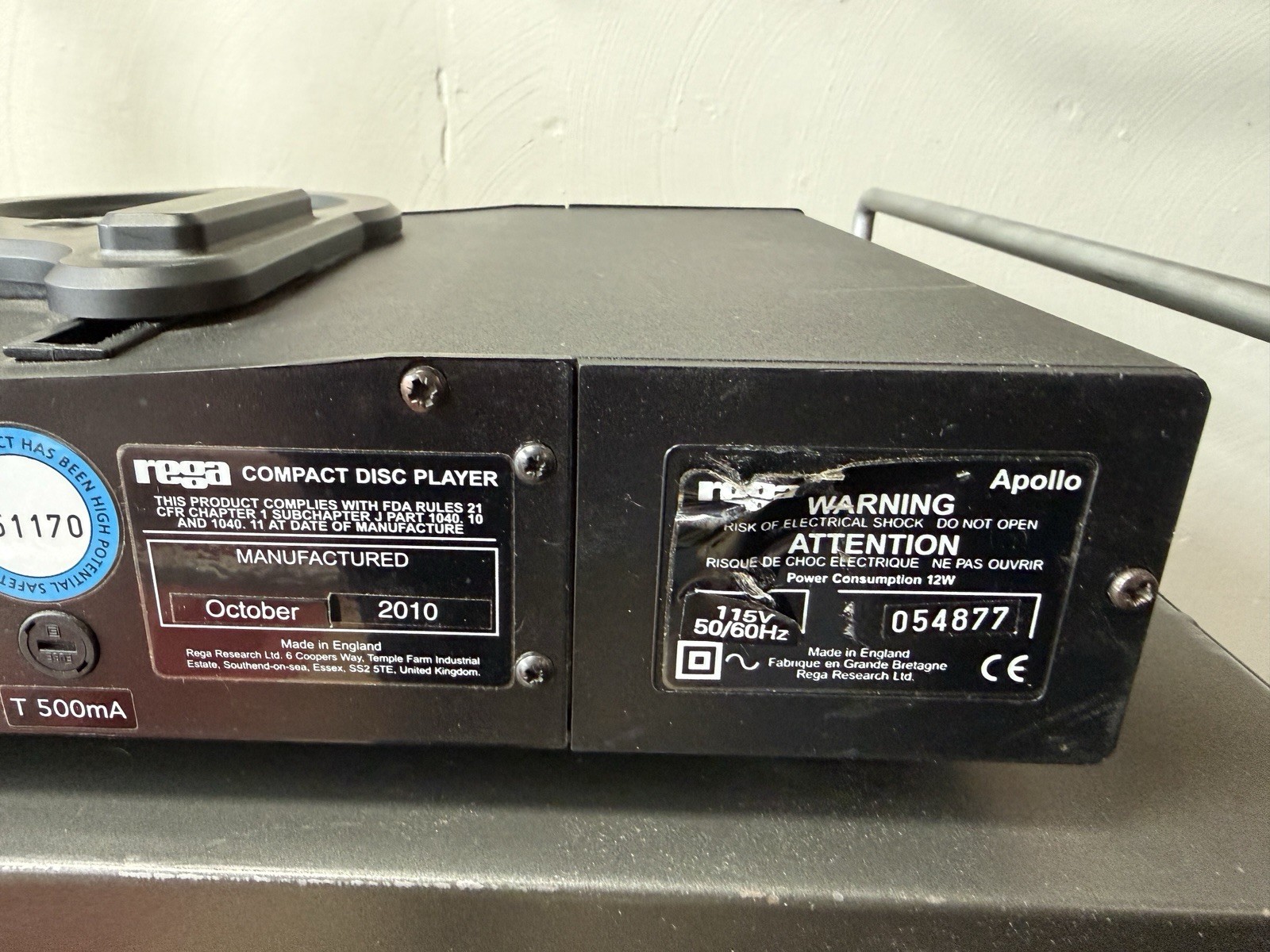 REGA Apollo CD Player - NO Remote