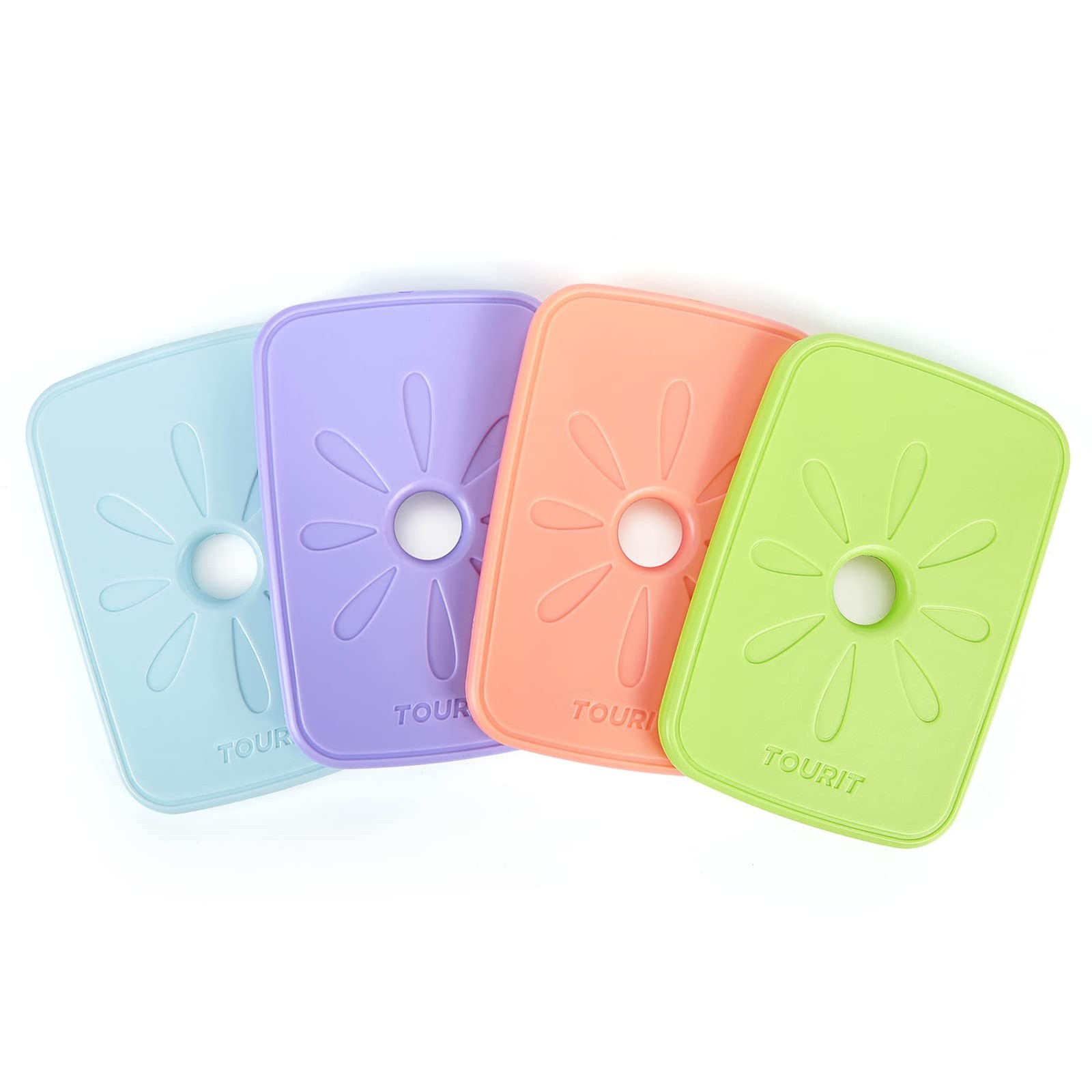 TOURIT 4 Pack Slim Ice Packs for Lunch Boxes/Bags and Coolers, Lunch Box Cooler