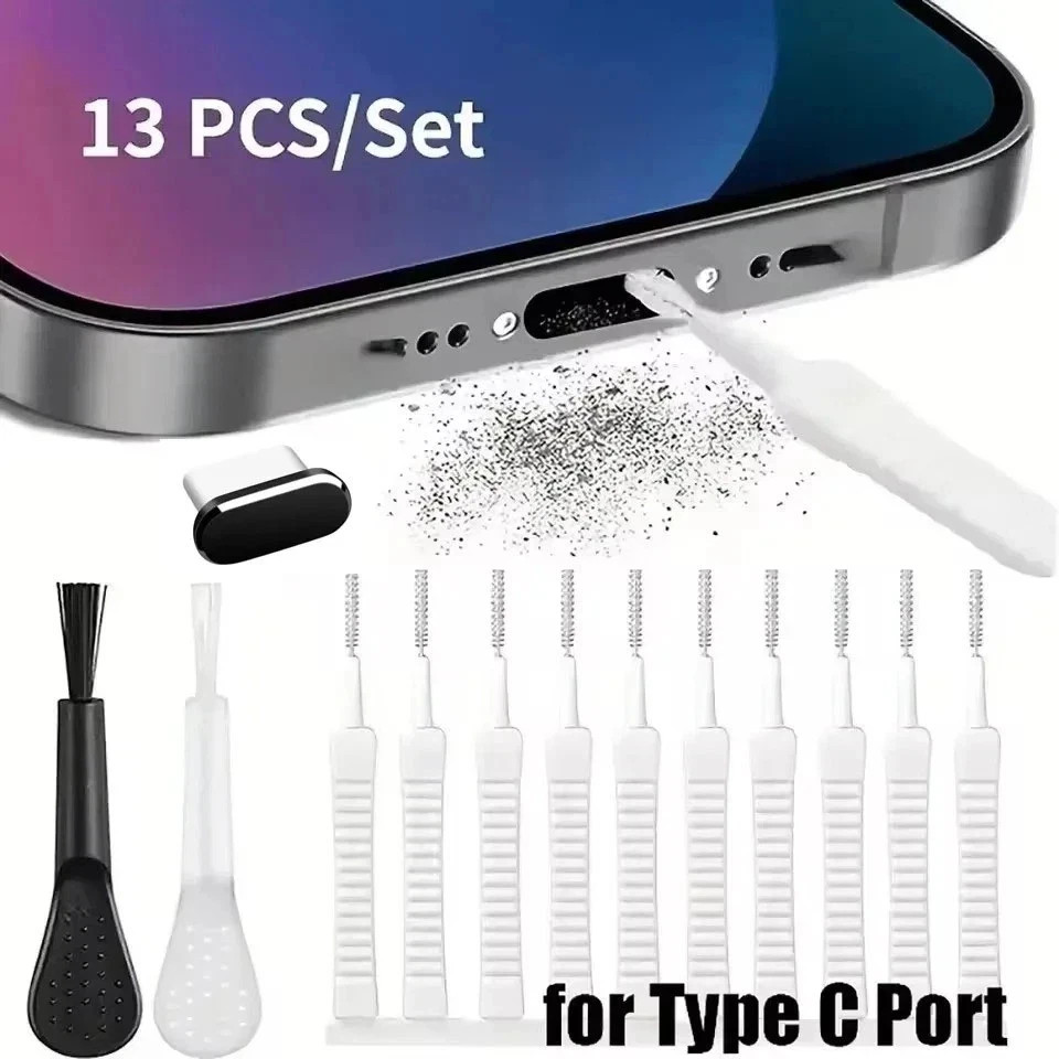 Mobile Phone Speaker Dust Removal Cleaner Kit Phone charger port cleaner 13pcs