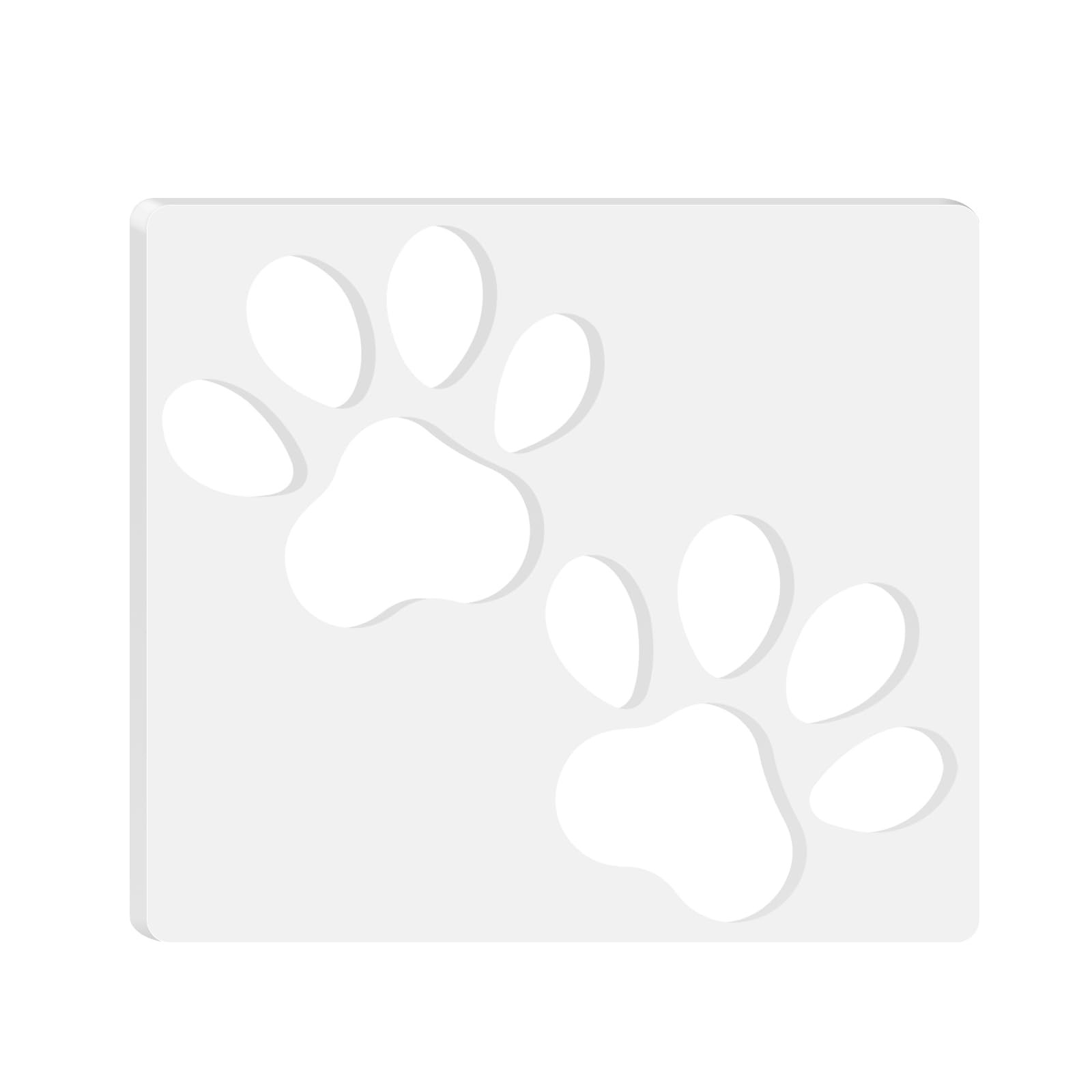 Double Paw Print Acrylic Router Template 6.69x5.9 Inch Woodworking Inlay Jig