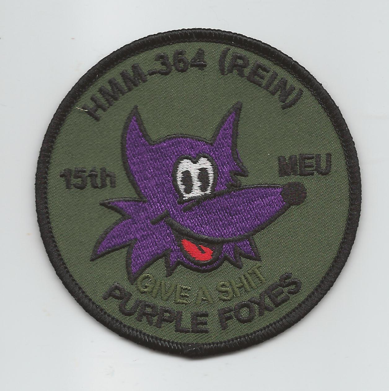 HMM-364(REIN) 15th MEU "G.A.S. PURPLE FOXES"(2012) subdued patch