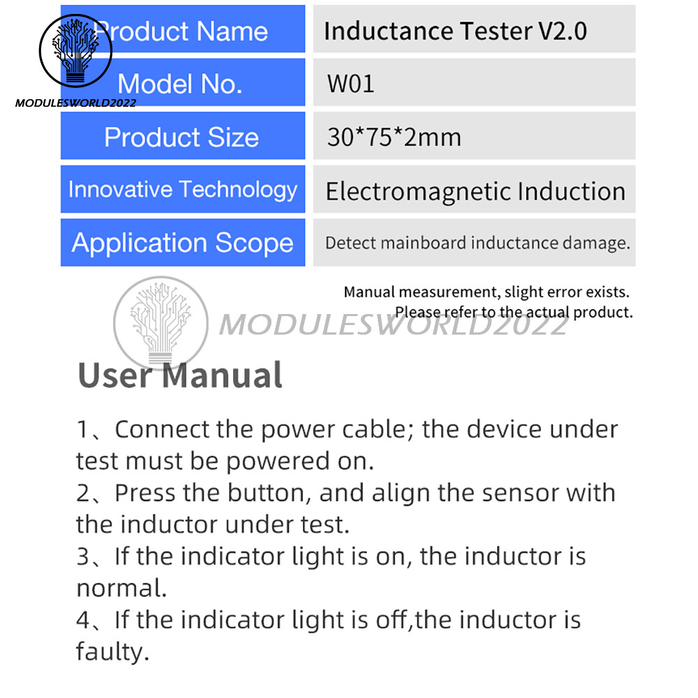 Inductance Detector PC Repair Electromagnetic Induction Quick Fault Check Type C