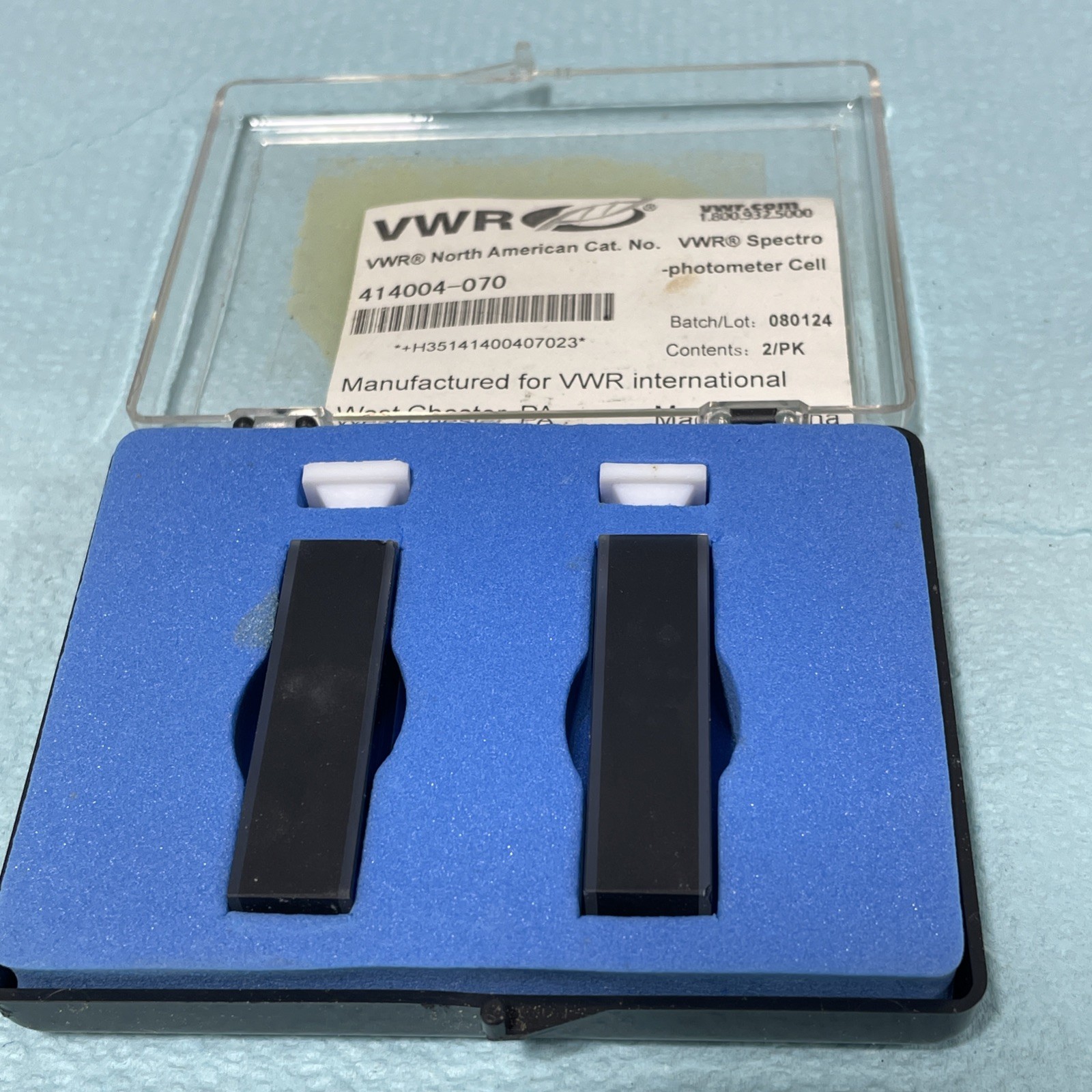 VWR Spectrosil Spectrophotometer Cell Quartz Cuvette With Lid, 414004-070, 2/pk