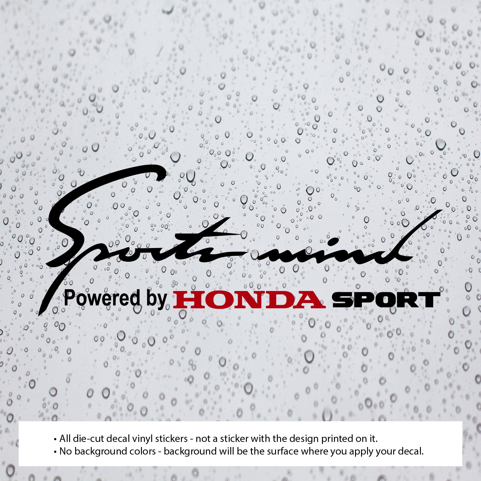 1x SPORTS MIND Powered By Decal Vinyl Stickers (10" x 3.75") For Honda Cars