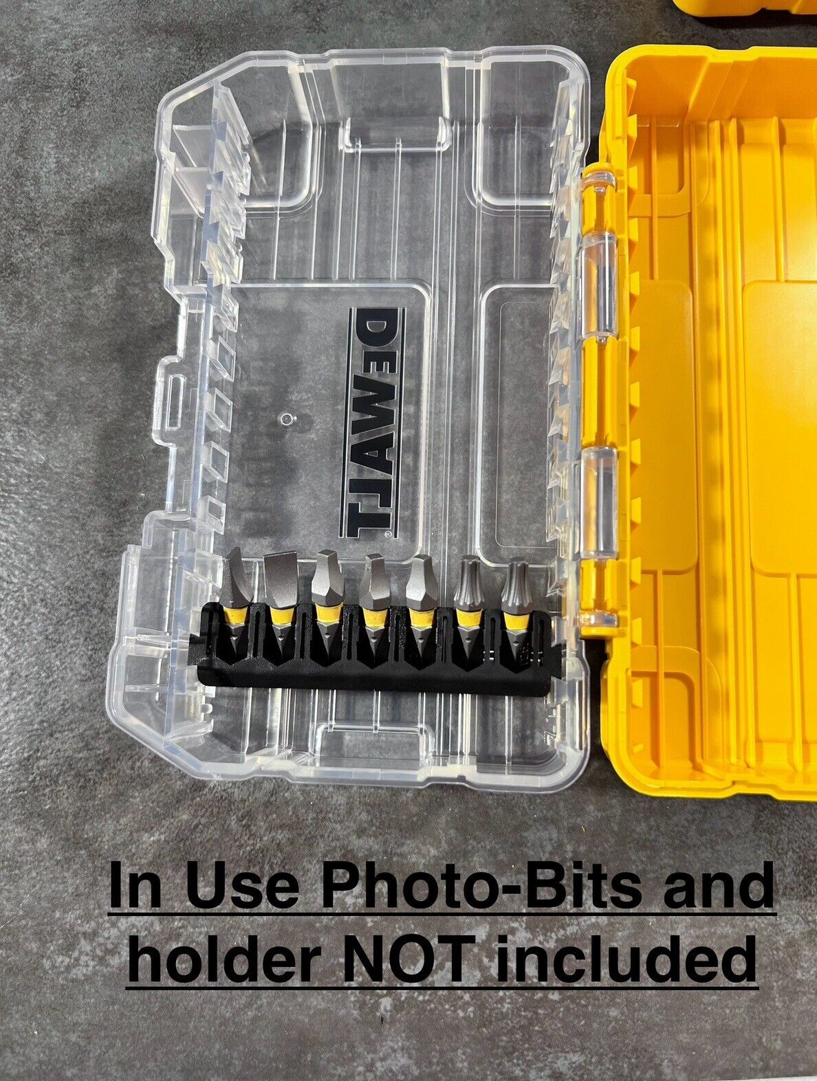 2 DEWALT Tough Case Drill Bit Tip Storage Organizer STACKABLE INTERLOCKING