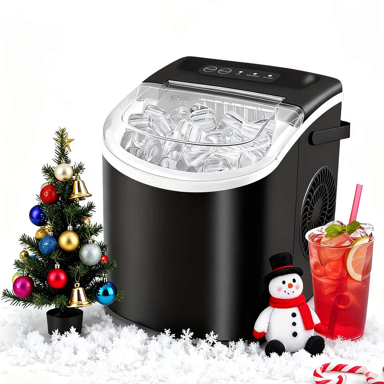 Ice Maker With Handle Within 24 Hours Produces 26 Pounds 9 Ice Cubes In 6 Minute