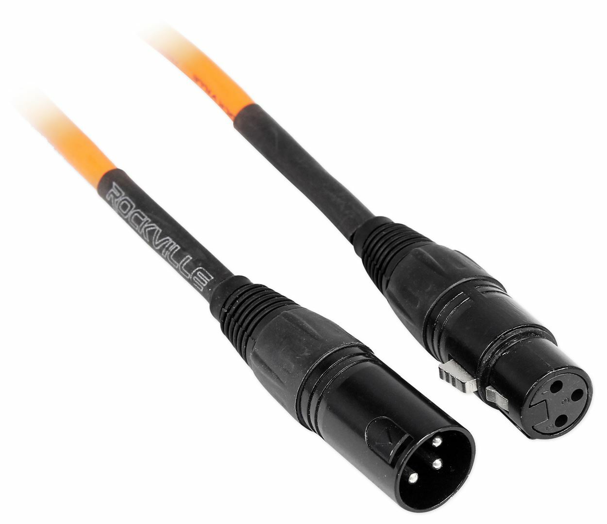 Rockville RCXFM10P-O Orange 10' Female to Male REAN XLR Mic/Speaker Cable