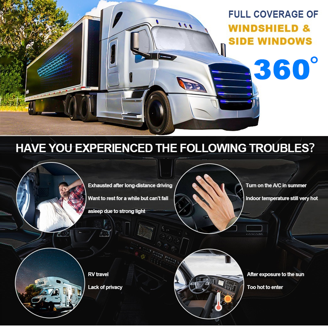 For Ford Econoline E350 E450 Windshield & Side Window Sun Shade UV Block Cover