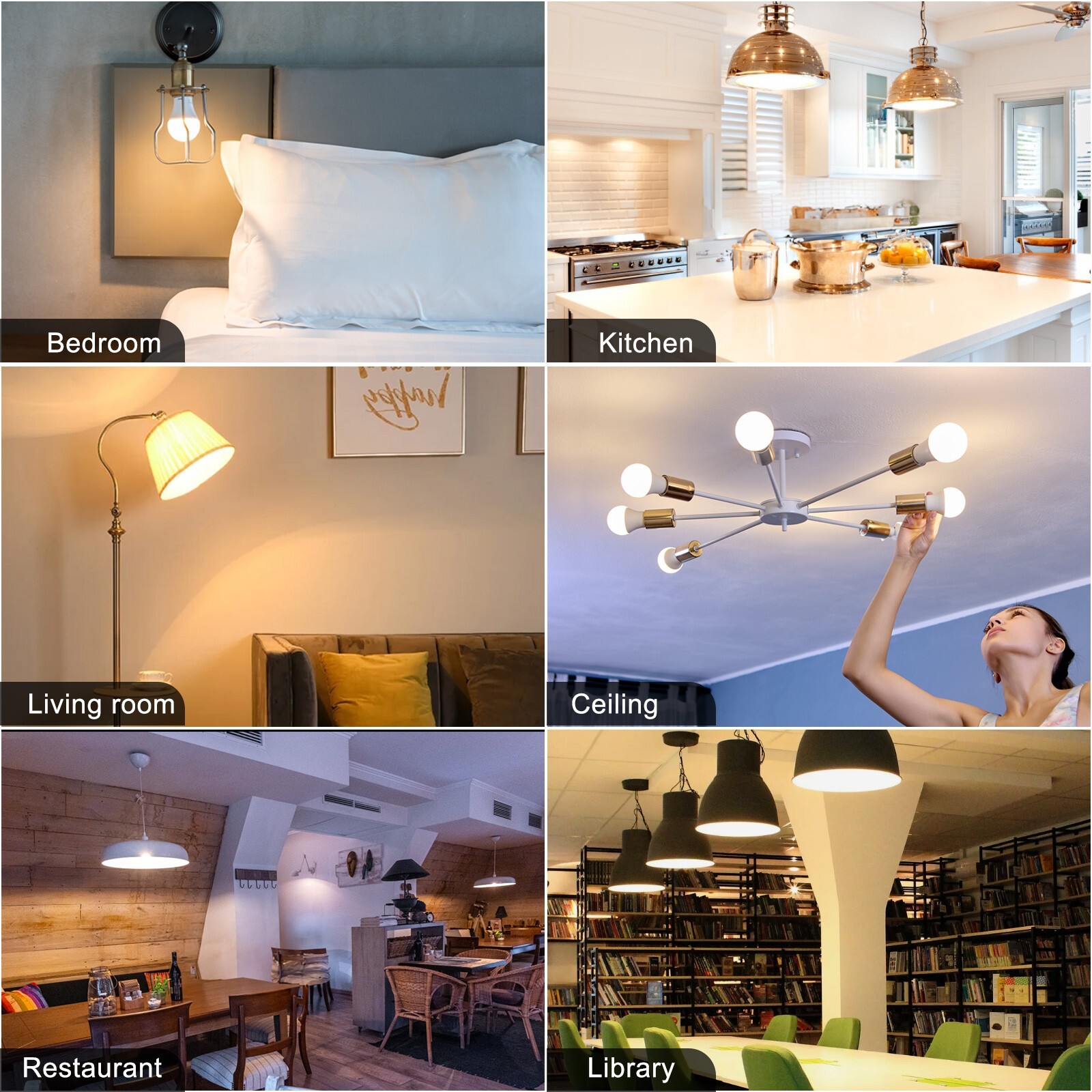 12 Pack A19 LED Light Bulbs 9W Equivalent 60W No-Dimmable Daylight 5000K E26