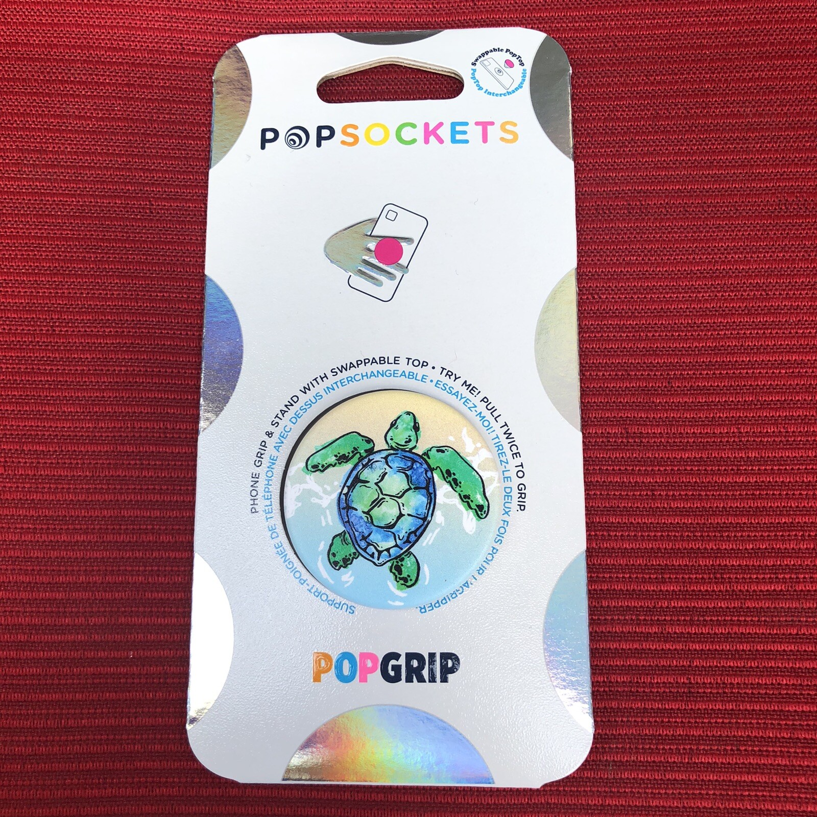 POPSOCKETS PopGrip Tortuga Phone Holder NEW Turtle Ocean Snorkeling Blue Green