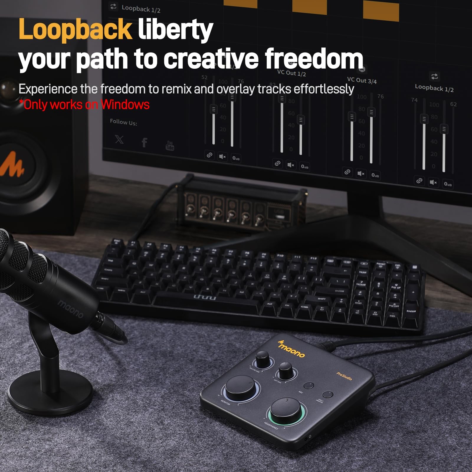 USB Audio Interface for PC: Interface with XLR Input 24-bit/192kHz Routing So...