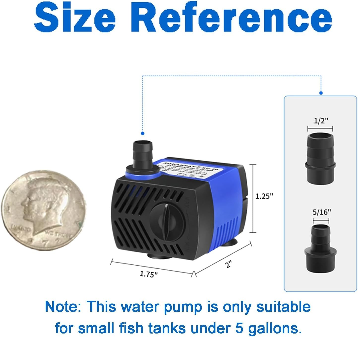 Adjustable 80 GPH Submersible Pump - Perfect for Aquariums & Hydroponic Systems