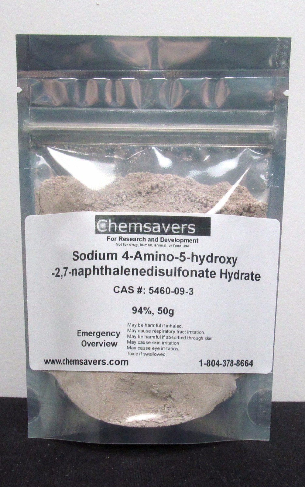 Sodium 4-Amino-5-hydroxy-2,7-naphthalenedisulfonate Hydrate, 94%, 50g