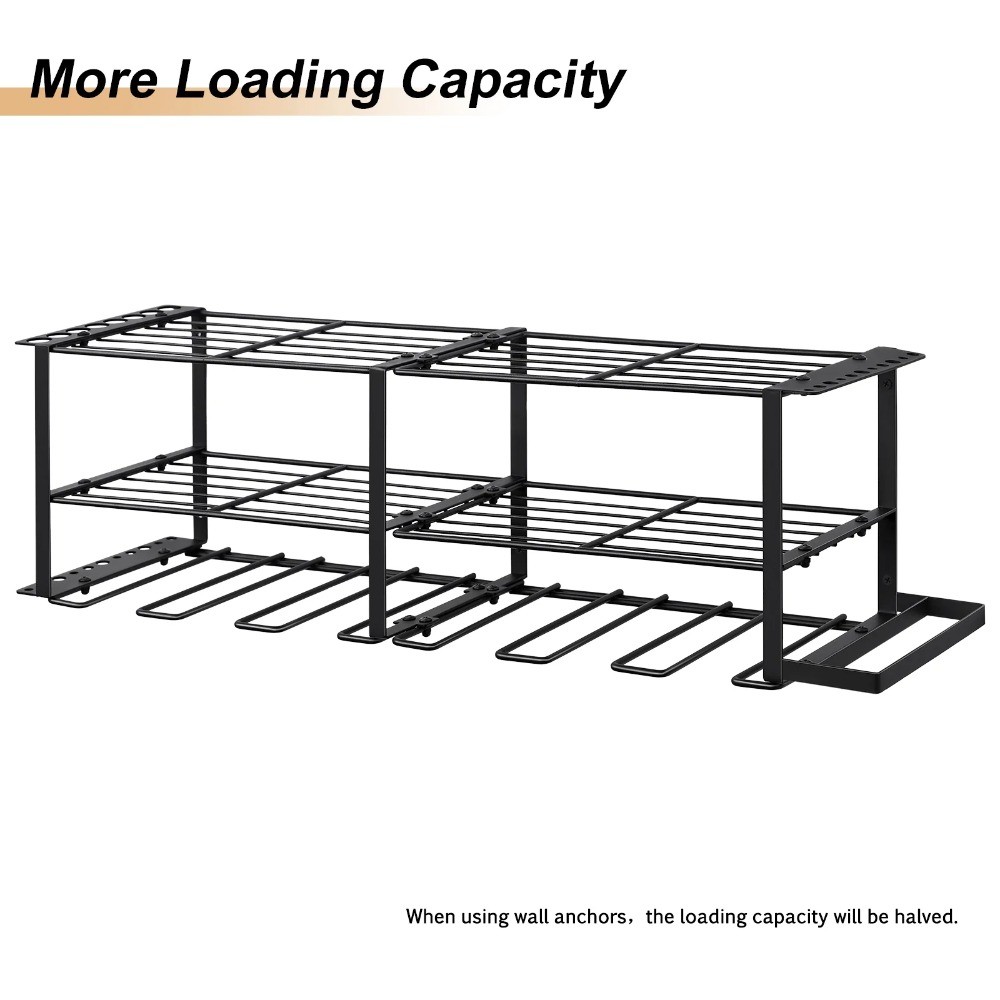 Wall Mounted Power Tool Organizer with 6 Drill Holders, Garage Tool Organizers