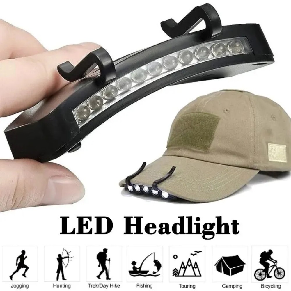 Versatile Clip-On LED Cap Light, Ideal for Hiking, Workshops, & Power Outages