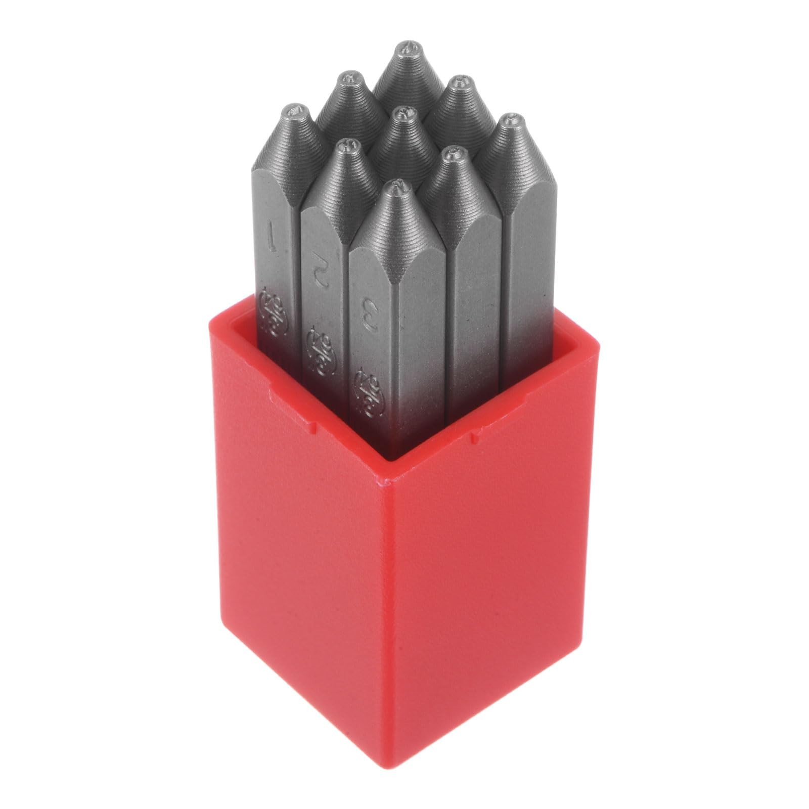HARFINGTON 9pcs Number Stamp Set, 3/64" 1mm High Tool Steel 0-9 1mm, Black