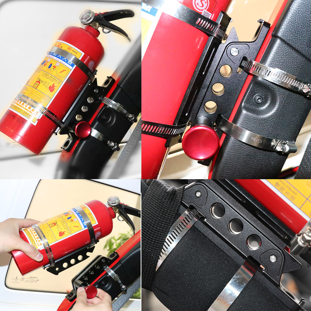 Car Roll Bar Fire Extinguisher Adjustable Holder Mount Bracket For Jeep Wrangler