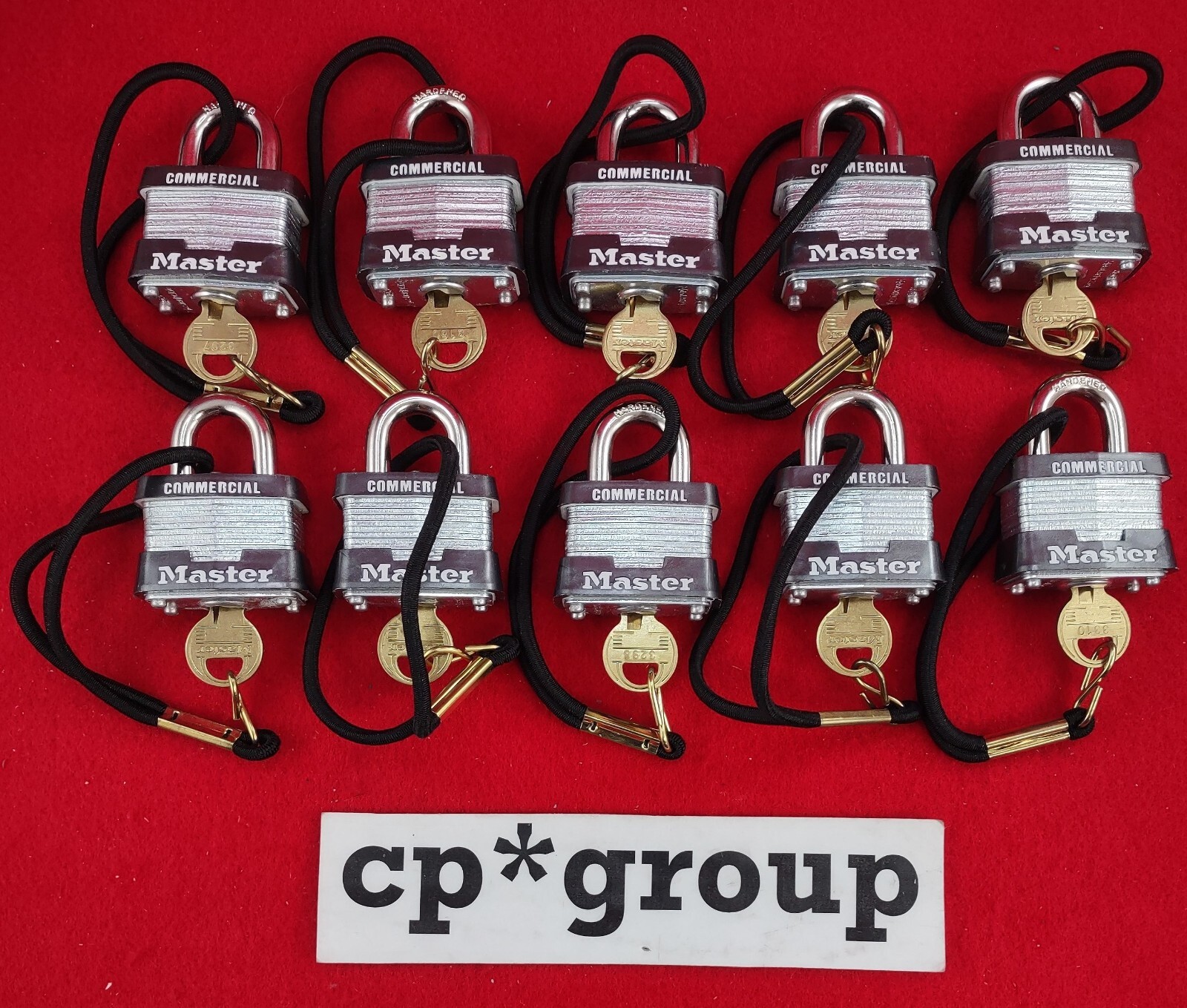 LOT OF 10 Master Lock NO3 1-9/16in Wide Steel Pin Tumbler Padlock 3/4" Shackle