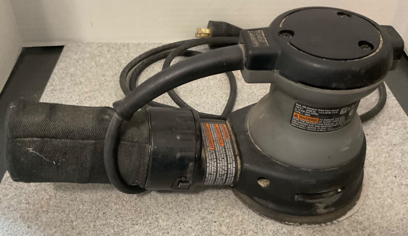 Porter Cable 382 Random Orbit Palm Sander 5" with Sawdust Catcher, Tested