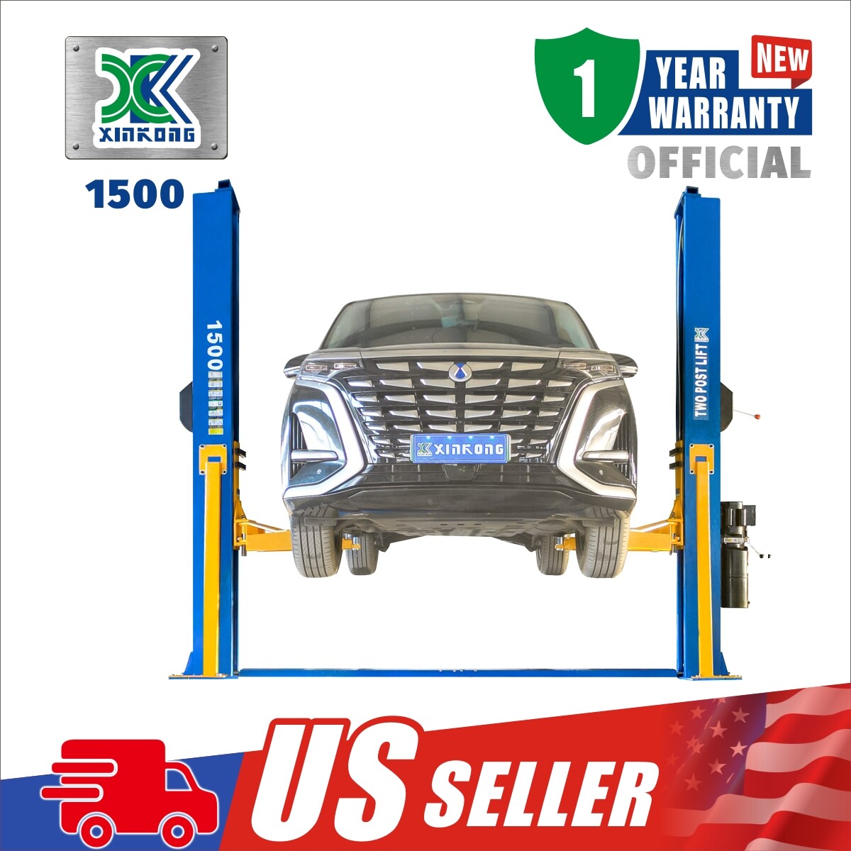 XK 1500 2 Post Auto Lift 15,000 lb Capacity 220V Heavy Duty Symmetric Hoist