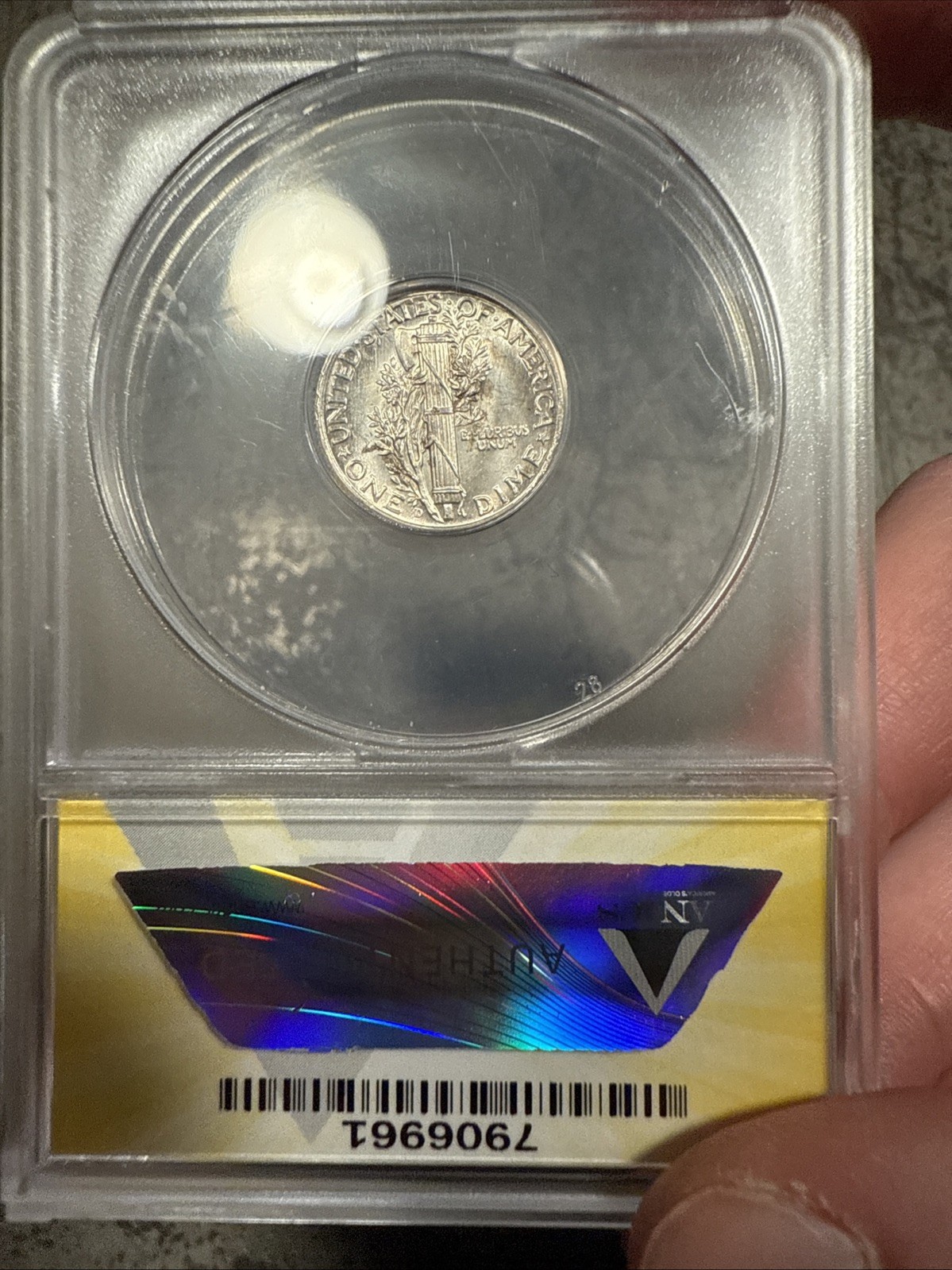 1940-D Mercury Dime ANACS MS63 Gorgeous Toning Wow