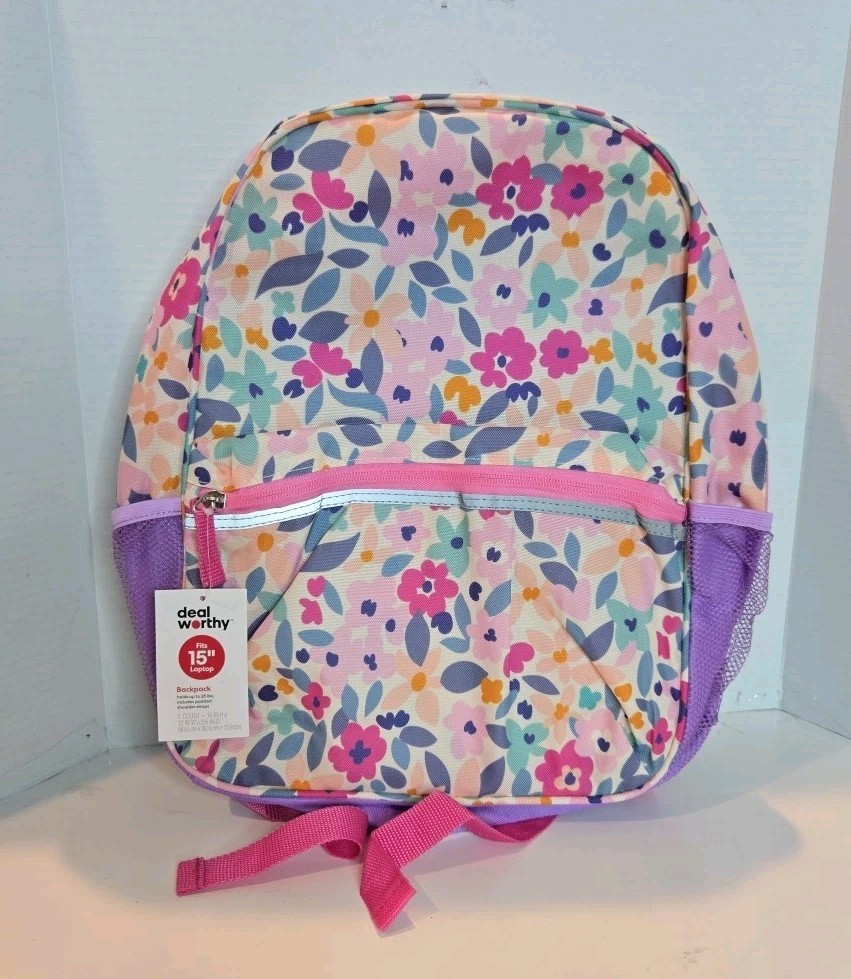 Deal Worthy Unisex Colorful Floral 16" X 12" X 5.5" Backpack Max Weight 25lbs