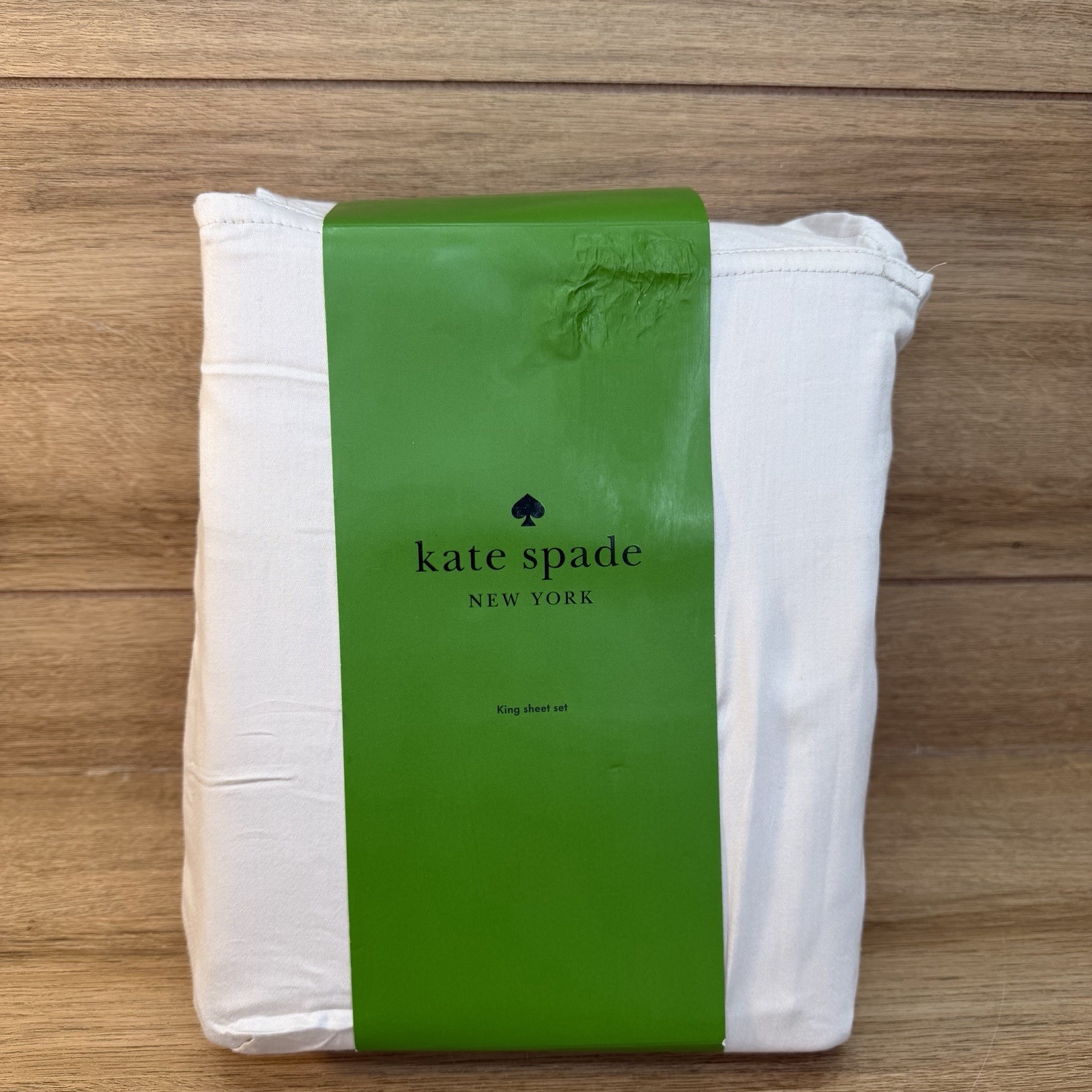 Kate Spade New York 100% Cotton Sateen Light Gray King Size Sheet Set