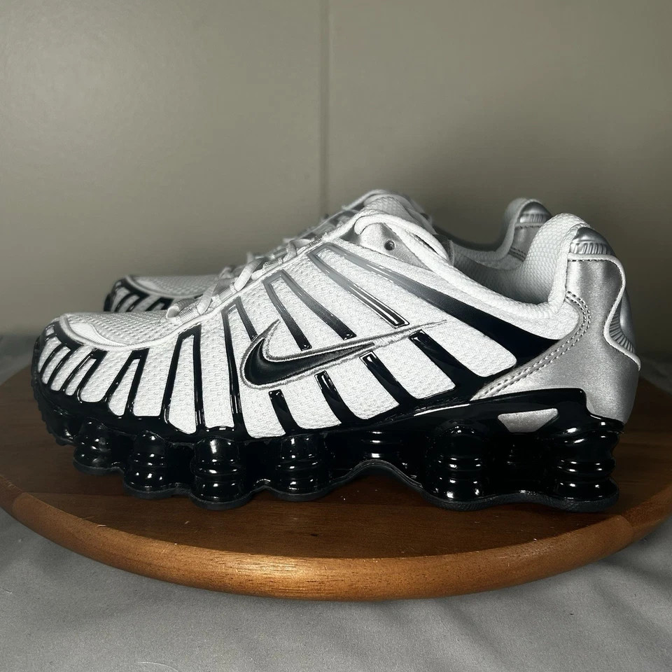 Nike Shox TL Metallic Silver Black NBY HQ4049-001 Womens Size 6.5-10