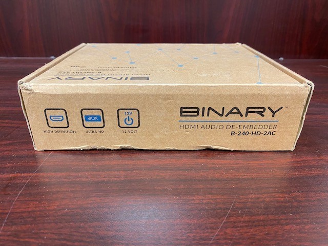 Binary B-240-HD-2AC 240 Series HDMI Audio De-Embedder NEW Open Box