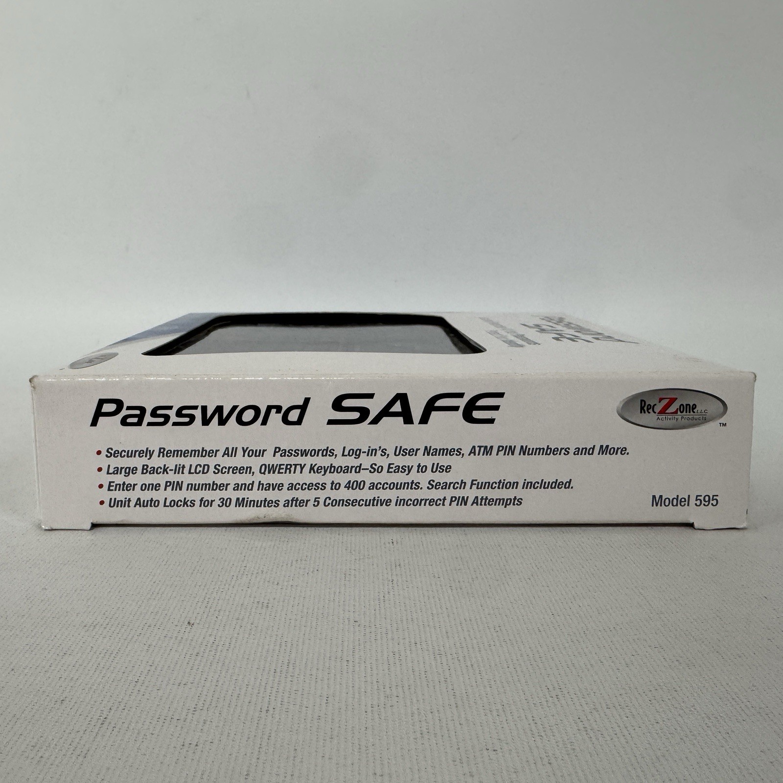 RecZone Password Safe Model 595 Secure Vault Password Organizer Remember NEW NIB
