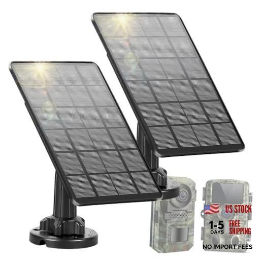 Trail Camera Solar Panel with Battery 5000mAh  3W Hunting Solar 2 Pack | DC