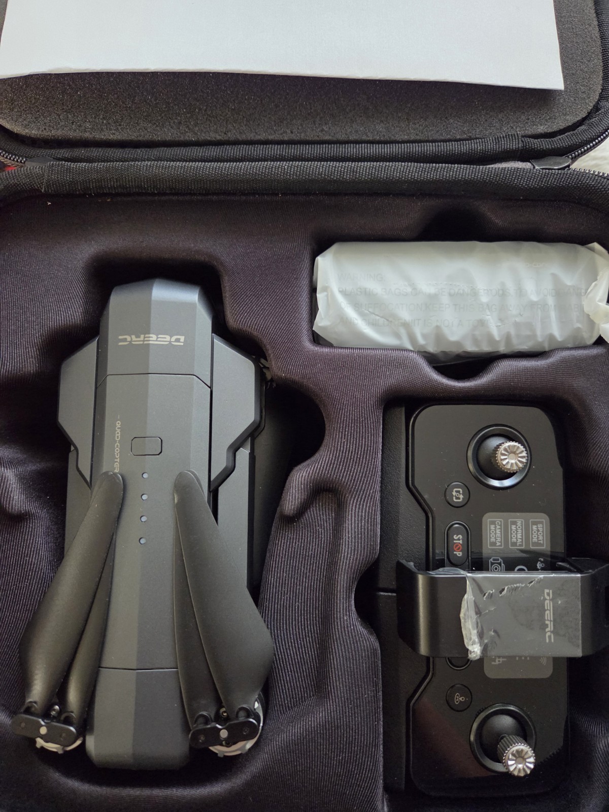 DEERC DE22 Folding Drone 4K Camera GPS 2-Axis Gimbal 5G 1500m Range Carry Case