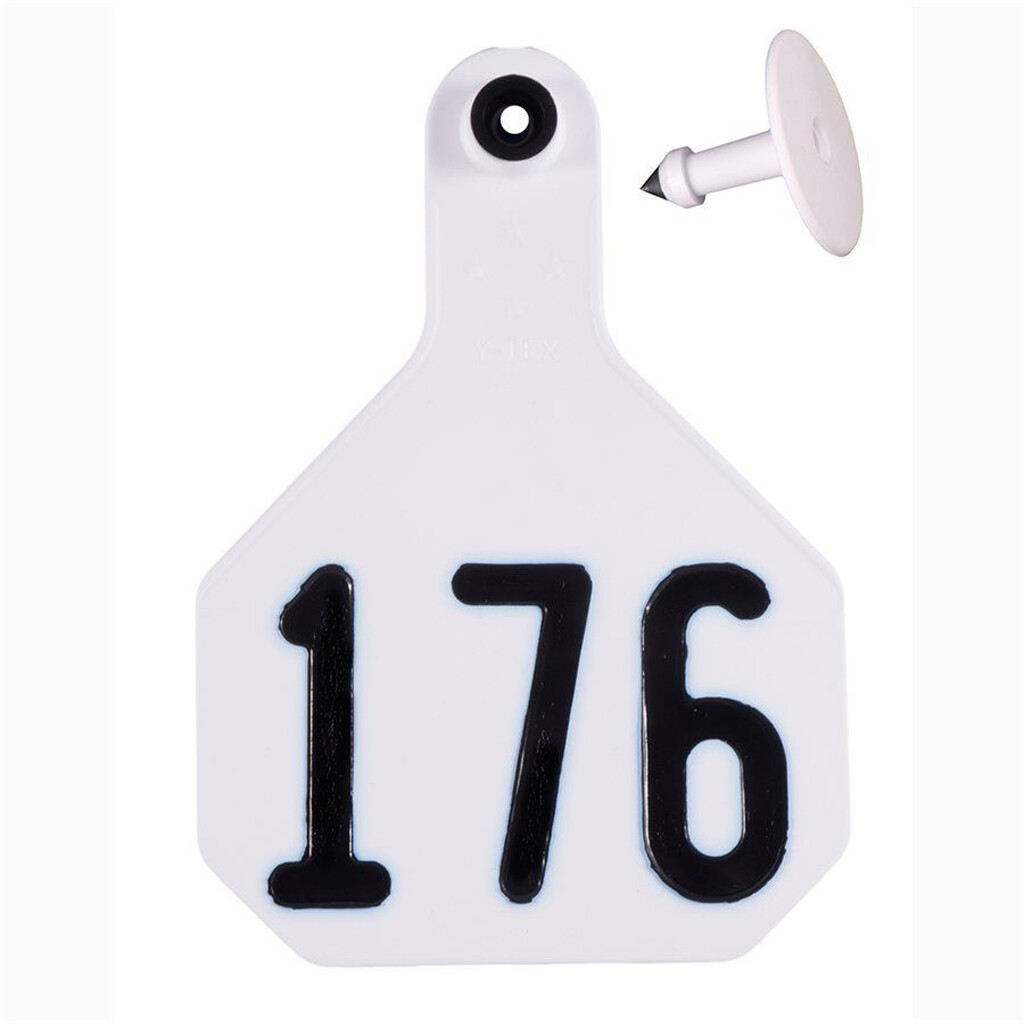 YTex 3 Star Medium White Cattle ID Ear Tags Numbered 51-75