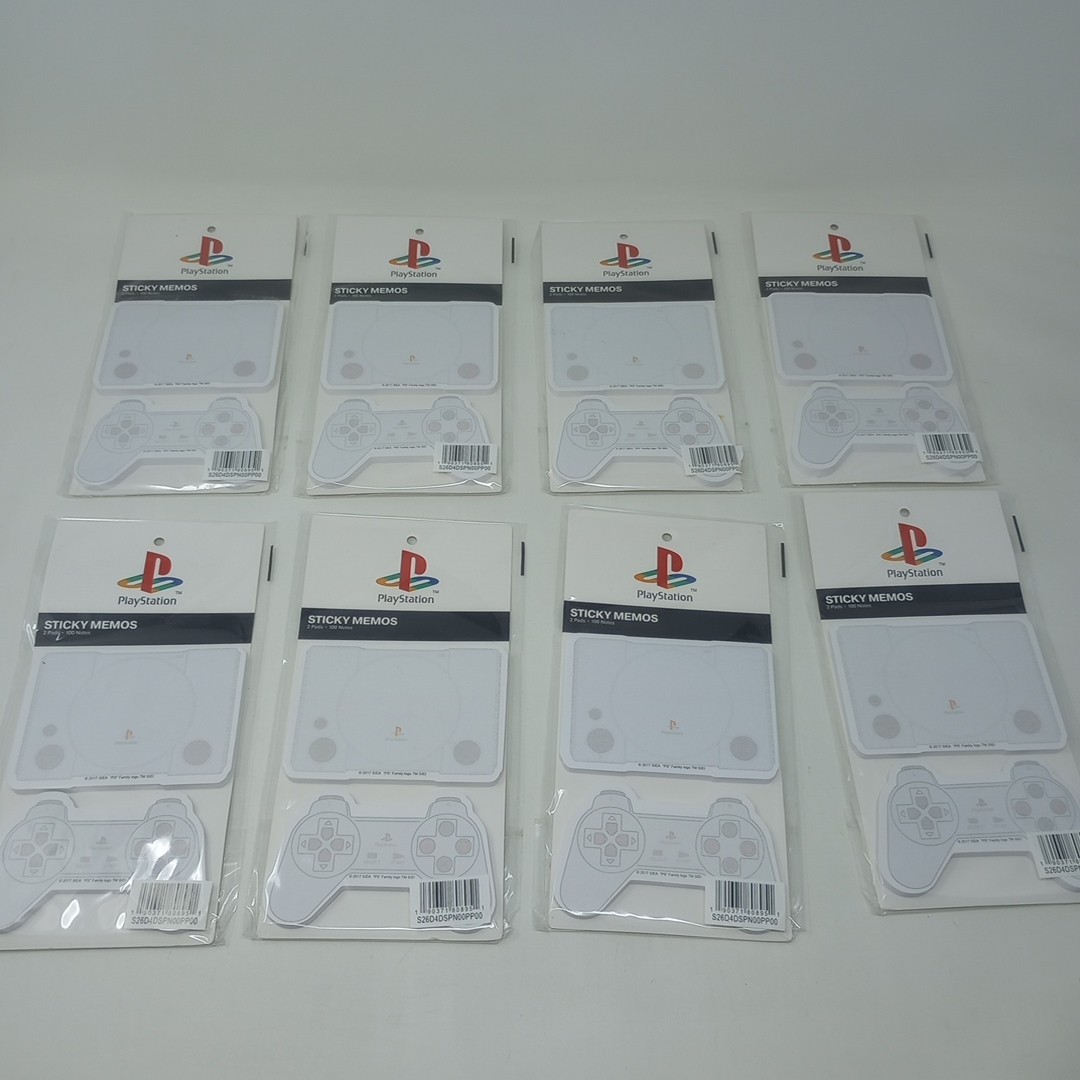 Lot Of 8 NEW Bioworld Playstation PS1 Sticky Memos
