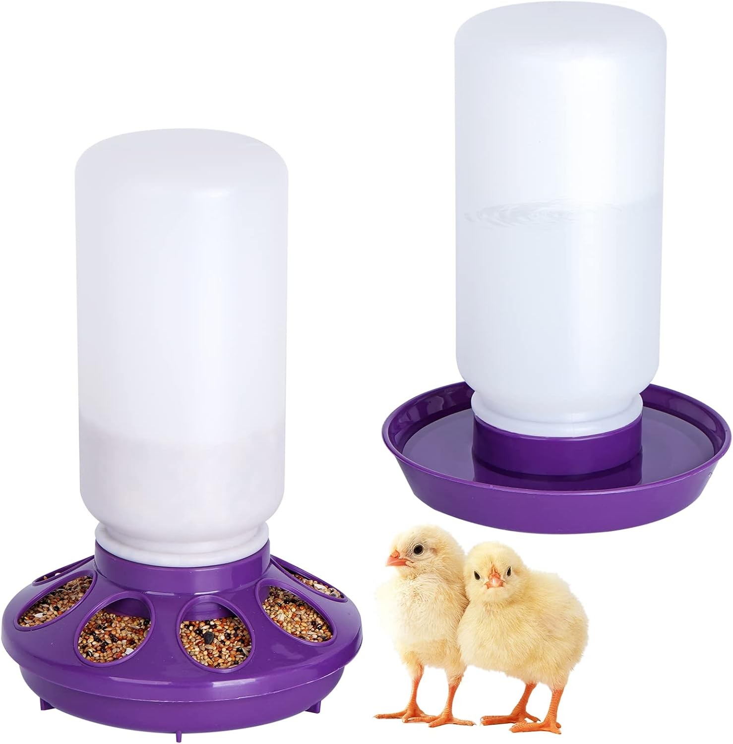 Chick Feeder and Waterer Set no Waste Chicken Water Dispenser 1L Chicken Water