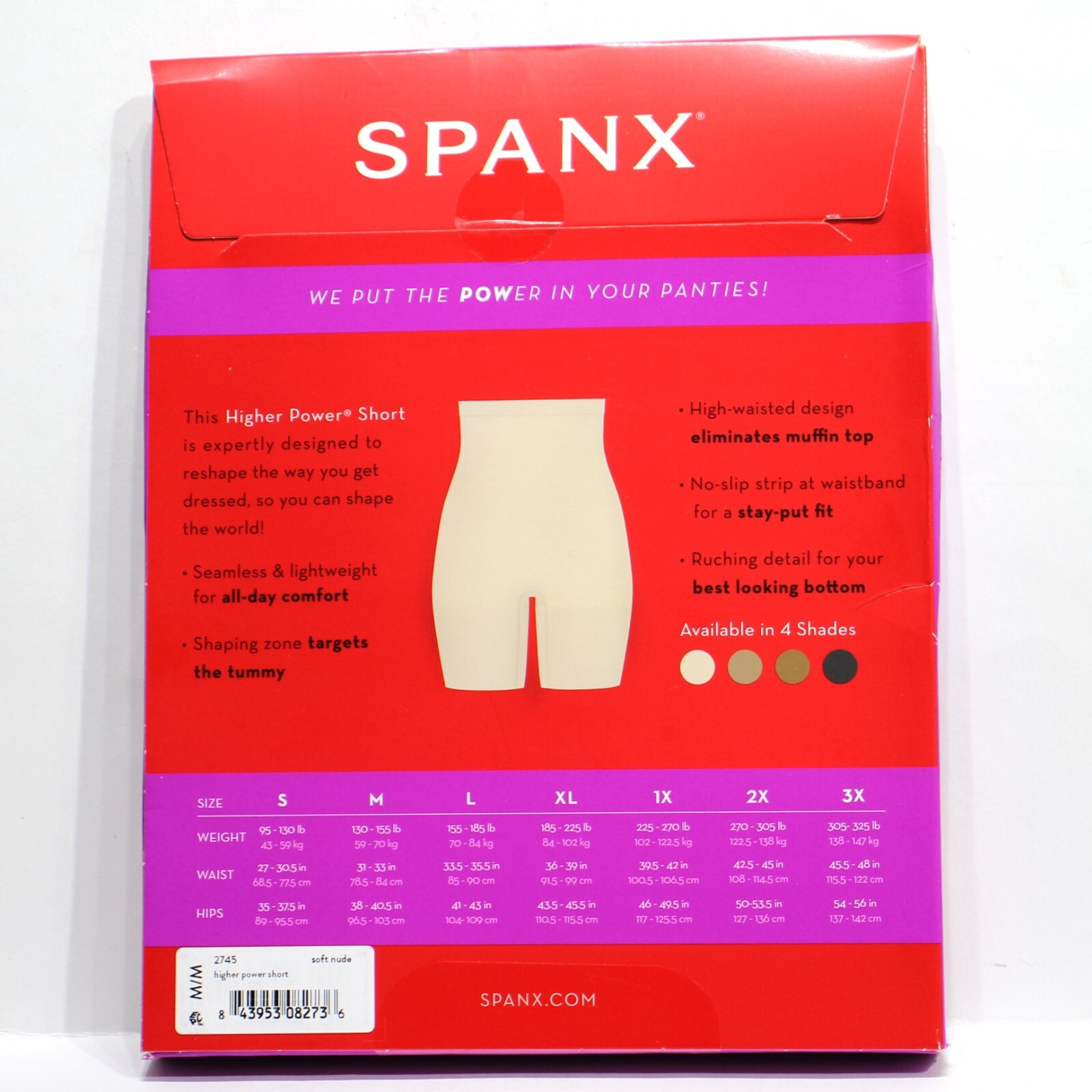 SPANX Seamless Higher Power Shaper Short Size Medium High Waisted Soft Nude