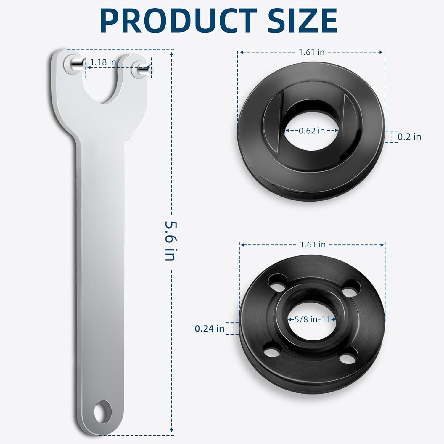 7PCS Angle Grinder Nut & Flange Set - Compatible, Milwaukee, Bosch