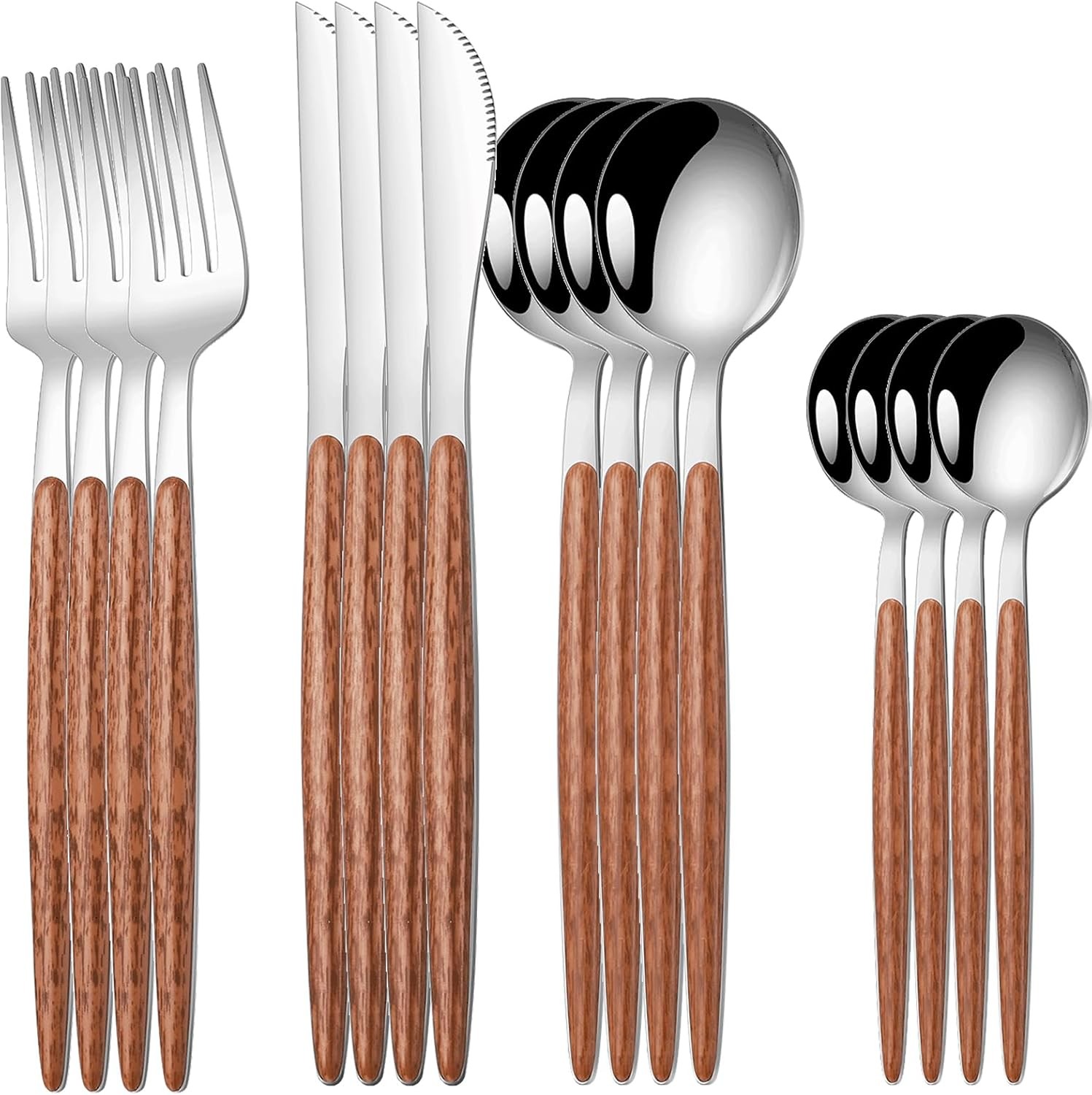 16 PCS Silverware Set for 4,Stainless Steel Flatware Cutlery Eating Utensils Set